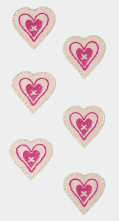 detail Textilní samolepky 7,5x16,5cm, Srdce