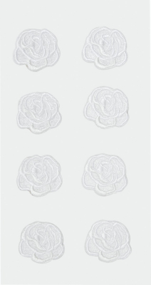 Textilní samolepky 7,5x16,5cm, Růže