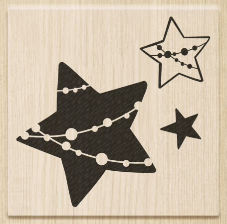 detail Dřevěné razítko 7.1x6.9 cm Hvězdy