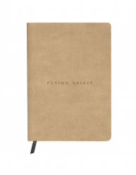 Kožený zápisník Clairefontaine Flying Spirit A5, 90 listů, béžový, linka