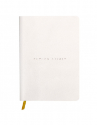 Kožený zápisník Clairefontaine Flying Spirit A5, 90 listů, bílý, linka