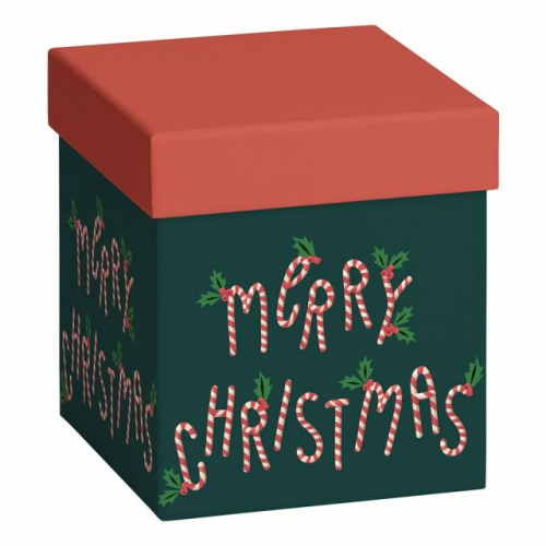 Dárková krabička 11x11x12cm, Merry Christmas