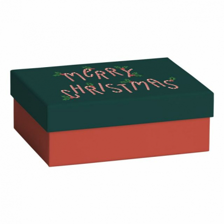 detail Dárková krabička 12x16,5x6cm A6+, Merry Christmas
