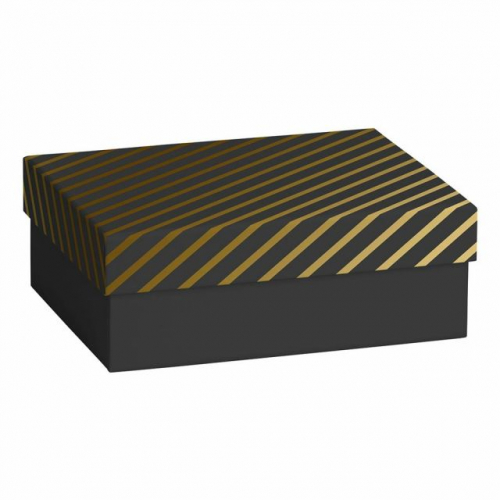 Dárková krabička 12x16,5x6cm A6+, zlaté pruhy
