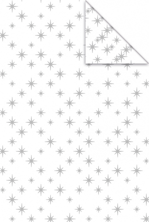 detail Průsvitný celofán 70x200cm Stříbrné hvězdičky