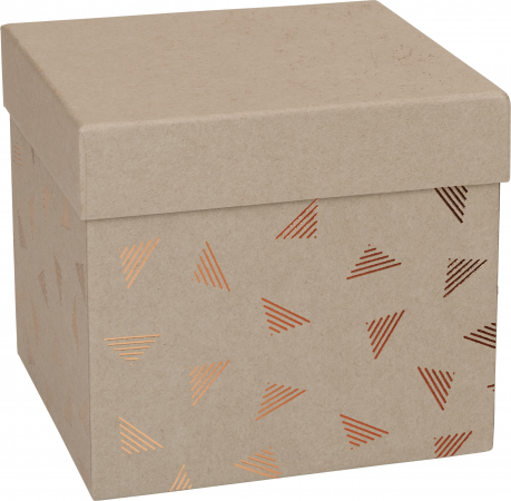 detail Dárková krabička 13,5x13,5x12,5cm, Trojúhelníčky