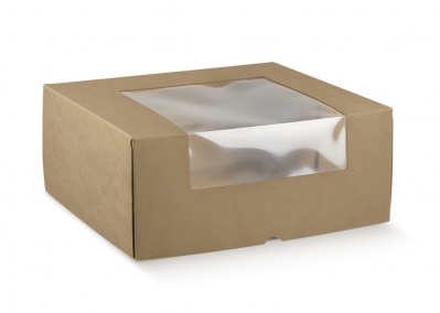Skládací dárková krabice s průhledným víkem 35x35x15cm