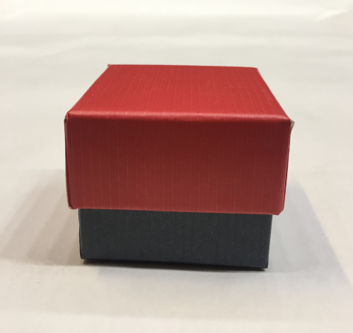 Dárková krabička 6x6x4cm, červená/šedá