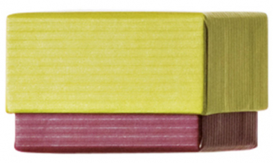 Dárková krabička 6x6x4cm, tmavá žlutá/bordó