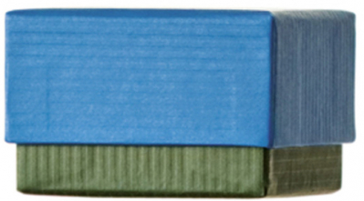 Dárková krabička 6x6x4cm, modrá/zelená