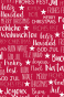 náhled Dárkový papír role 70x500 cm, Vánoční nápis, červený
