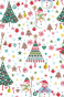 náhled Dárkový papír role 70x200cm, Vánoční stromek a sněhulák
