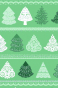 náhled Dárkový papír role 70x150 cm, Stromečky s krajkou, zelené