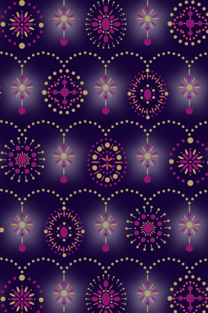 detail Dárkový papír role 70x150 cm, Ornamenty, fialové