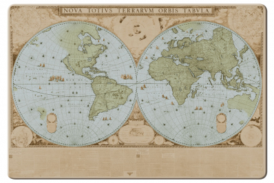 Prostírání 29x43 cm: Mapa světa, Joan Blaeu