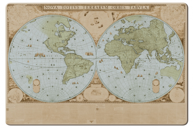 detail Prostírání 29x43cm, Mapa světa