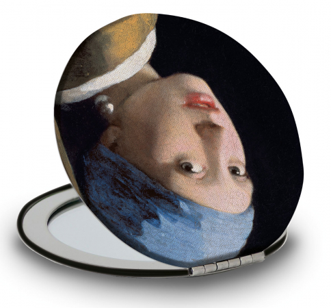 detail Designové cestovní zrcátko: Dívka s perlovou náušnicí, Johannes Vermeer