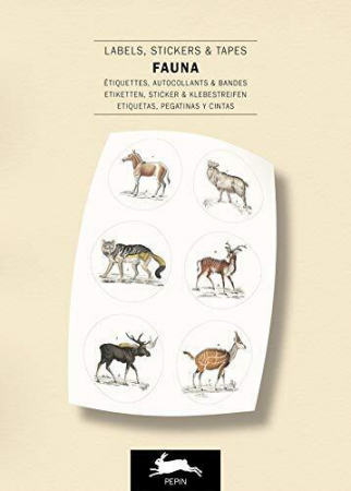 detail Kniha se štítky, samolepkami a páskami, Fauna - The Pepin Press