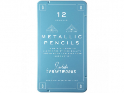 Sada 12 barevných tužek, metalická - Printworks