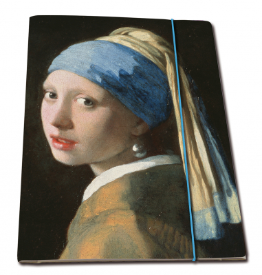 Portfolio s gumou A4: Dívka s perlovou náušnicí