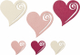 náhled Sada dřevěných dekorací, Romantické srdce, 54ks