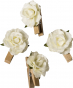 náhled Dřevěné kolíčky s bílými květy růží 2,5 cm