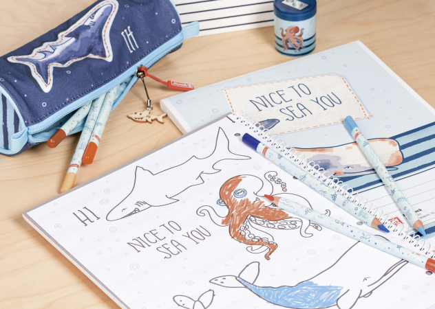 detail Pouzdro na tužky a pastelky, 22x8cm, Happy Ocean