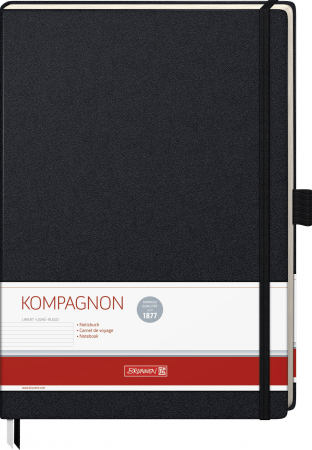 detail Notebook A4 Kompagnon, černý, linkovaný
