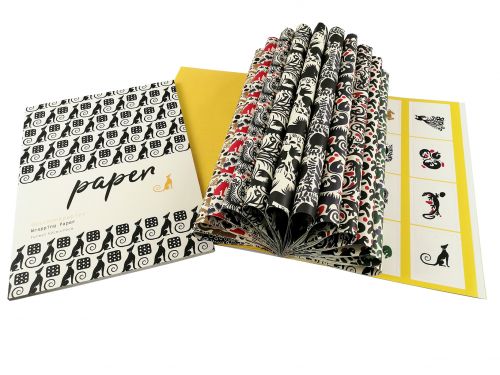 Set dárkových papírů v bloku 50x70cm, Papíry s motivem zvířat