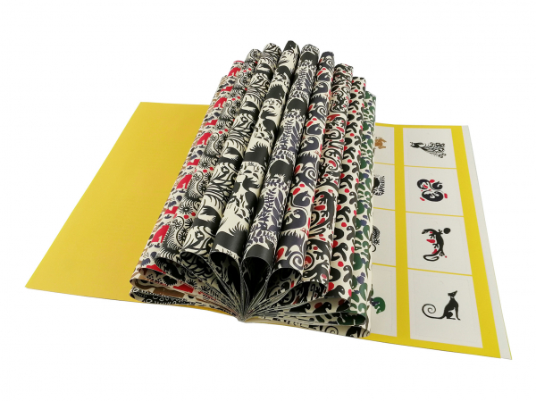 detail Set dárkových papírů v bloku 50x70cm, Papíry s motivem zvířat