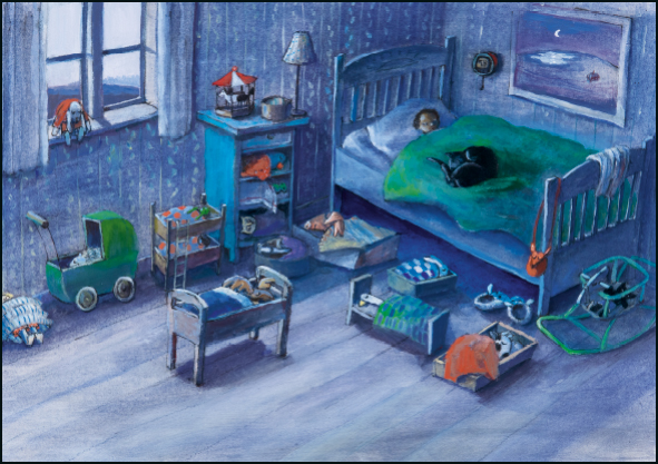 detail Ilustrace 21x15 cm: Hračky i děti spí, Marit Törnqvist