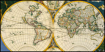 Ilustrace 23x11,5 cm: Mapa Světa
