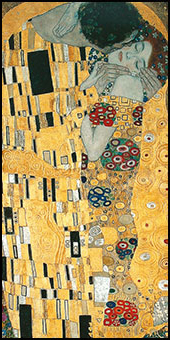 detail Ilustrace 23x11,5 cm: Polibek, Gustav Klimt