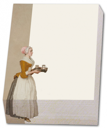 detail Poznámkový blok 9,5x13,5 cm: Dívka s čokoládou, Jean-Etienne Liotard, SKD