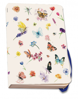 Stylový zápisník s gumičkou A5: Motýli a květiny