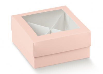 Dárková skládací krabička 7X7X4cm, MINI růžová