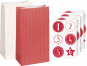 náhled Adventní kalendář, set papírových sáčků, červená/bílá puntík