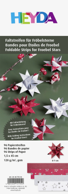 Skládací papírové pásky 1,5x45cm, Vánoční hvězdy