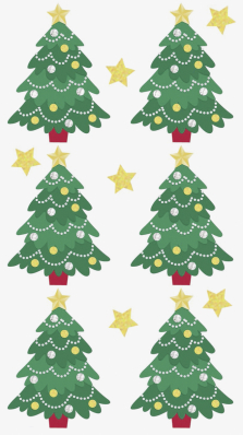 Set ozdobných samolepek - Vánoční stromeček