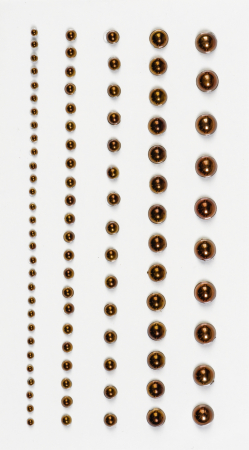 detail Samolepící perličky, měděné, 91ks