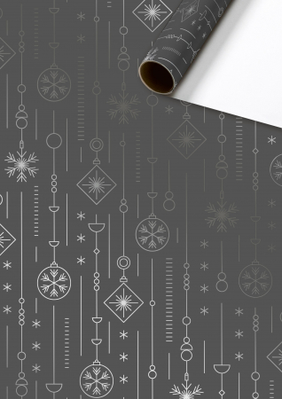 detail Dárkový papír role 70x150cm, Stříbrné Vánoce