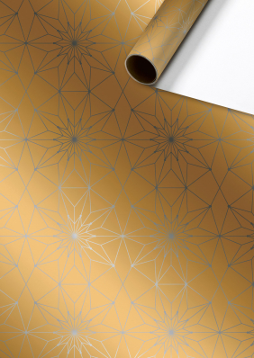 Dárkový papír role 70x150cm, Grafický zlatý vzor