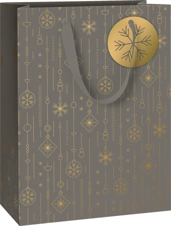 detail Dárková taška 25x13x33cm, Zlaté Vánoce