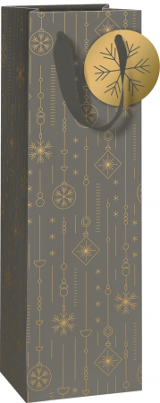 detail Dárková taška 11x10.5x36cm, Zlaté Vánoce