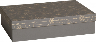 Dárková krabička 23,5x33x8cm A4+, Zlaté Vánoce