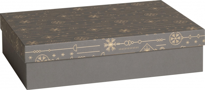 detail Dárková krabička 23,5x33x8cm A4+, Zlaté Vánoce