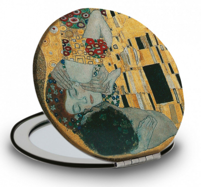 Designové cestovní zrcátko: Polibek, Gustav Klimt