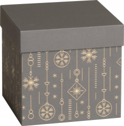 Dárková krabička CUBE 13,5x13,5x12,5cm, Zlaté Vánoce