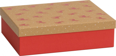 Dárková krabička 17x22.5x6.5cm A5+, Červený jelínek