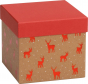 náhled Dárková krabička 13.5x13.5x12.5cm, Červený jelínek